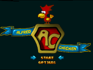 Alfred Chicken title screen for Super Nintendo